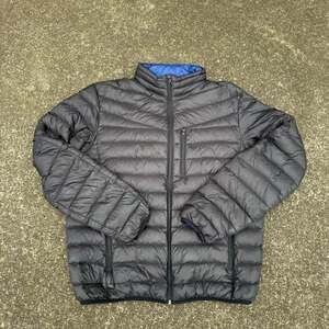 INC International Concepts Black Puffer Jacket, Blue Interior, Men's Size L